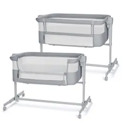 Бебешка кошара KinderKraft NESTEE UP 2, FULL GREY