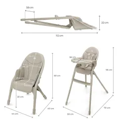 Kinderkraft DINNLY столче за хранене BEIGE – снимка 8