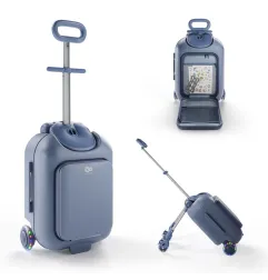 Kуфар със седалка KinderKraft CABBY, BLUE