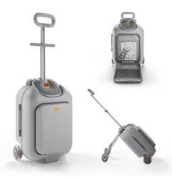 KinderKraft CABBY куфар със седалка GREY
