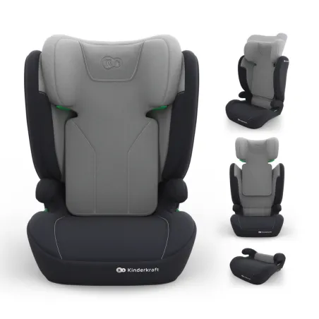 Бустер с облегалка Kinderkraft I-SPARK 2 PLUS, Grey