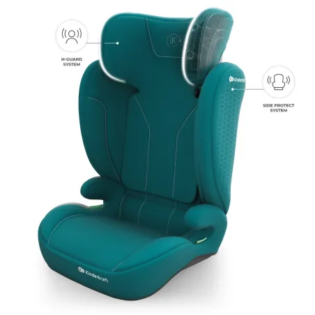 Бустер с облегалка Kinderkraft I-SPARK 2 PLUS, Green